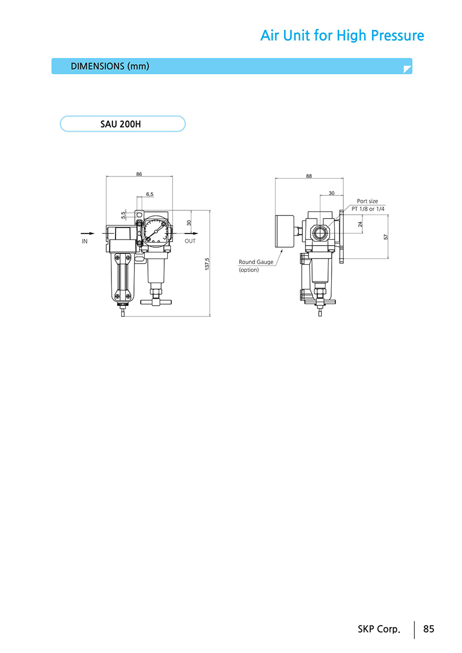 Bộ lọc khí nén SKP áp suất cao